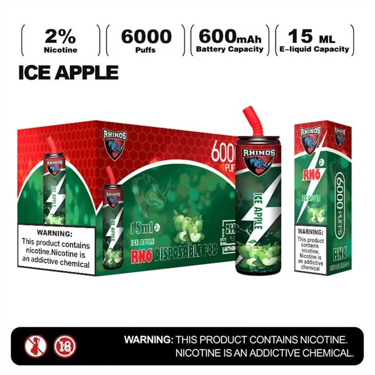 Rhinos 6000 Puffs Vienkartinis Vape