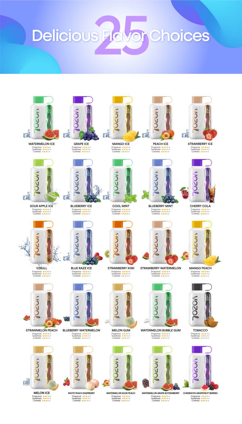 VOZOL STAR 40000 taste list
