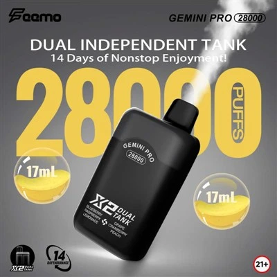 „Feemo Gemini Pro 28000 Puffs“ dvigubo skonio