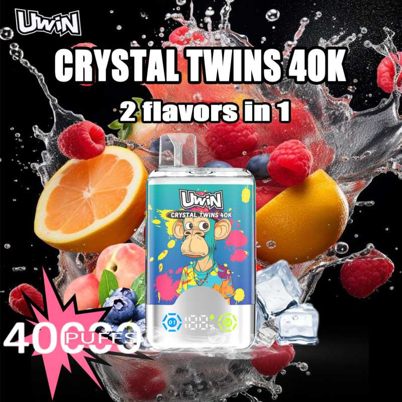 „Uwin Crystal Twins 40000 Puffs“ dvigubo skonio vape